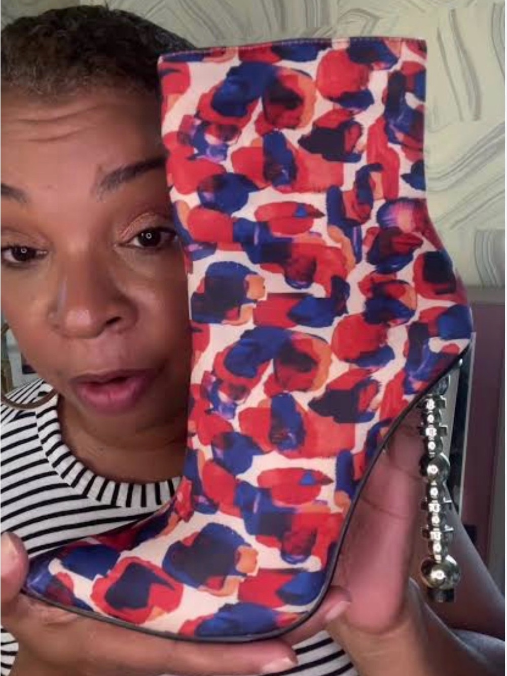 Cape Robbin Red Multi Floral Pointed-Stiletto Ankle Boots - Picture 7 of 7